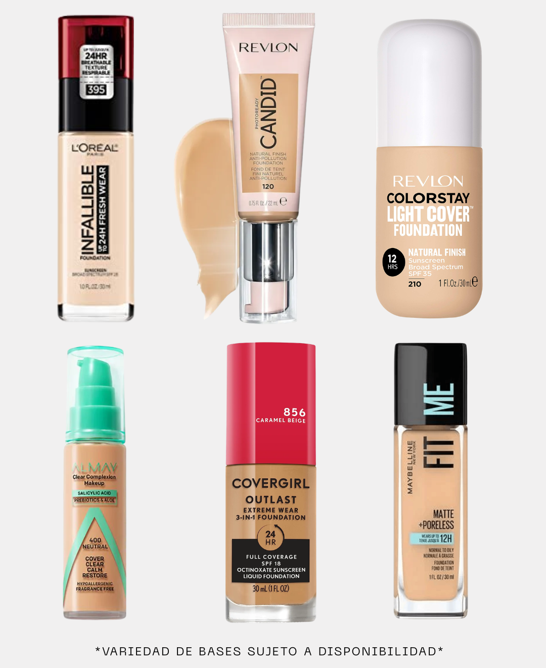 PROMO - 6 UNIDADES - BASES TONOS VARIOS 