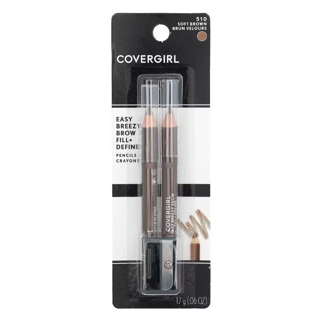 Covergirl - Easy Breezy Brow Fill + Define Brow Pencil - 510 Soft Brown